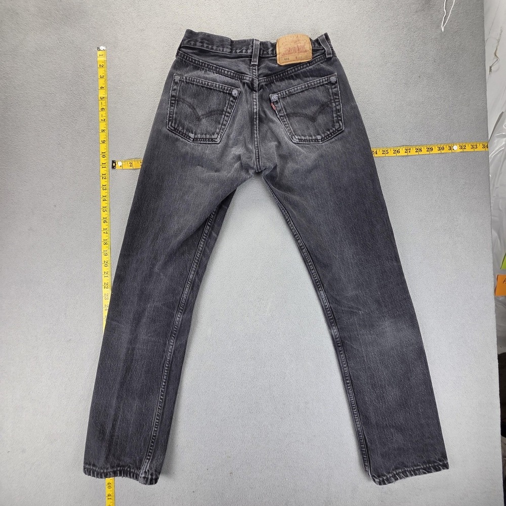 Vintage Levis 501 Jeans Mens Black Regular Straight Made In USA Fits 24x30 - Picture 2 of 16